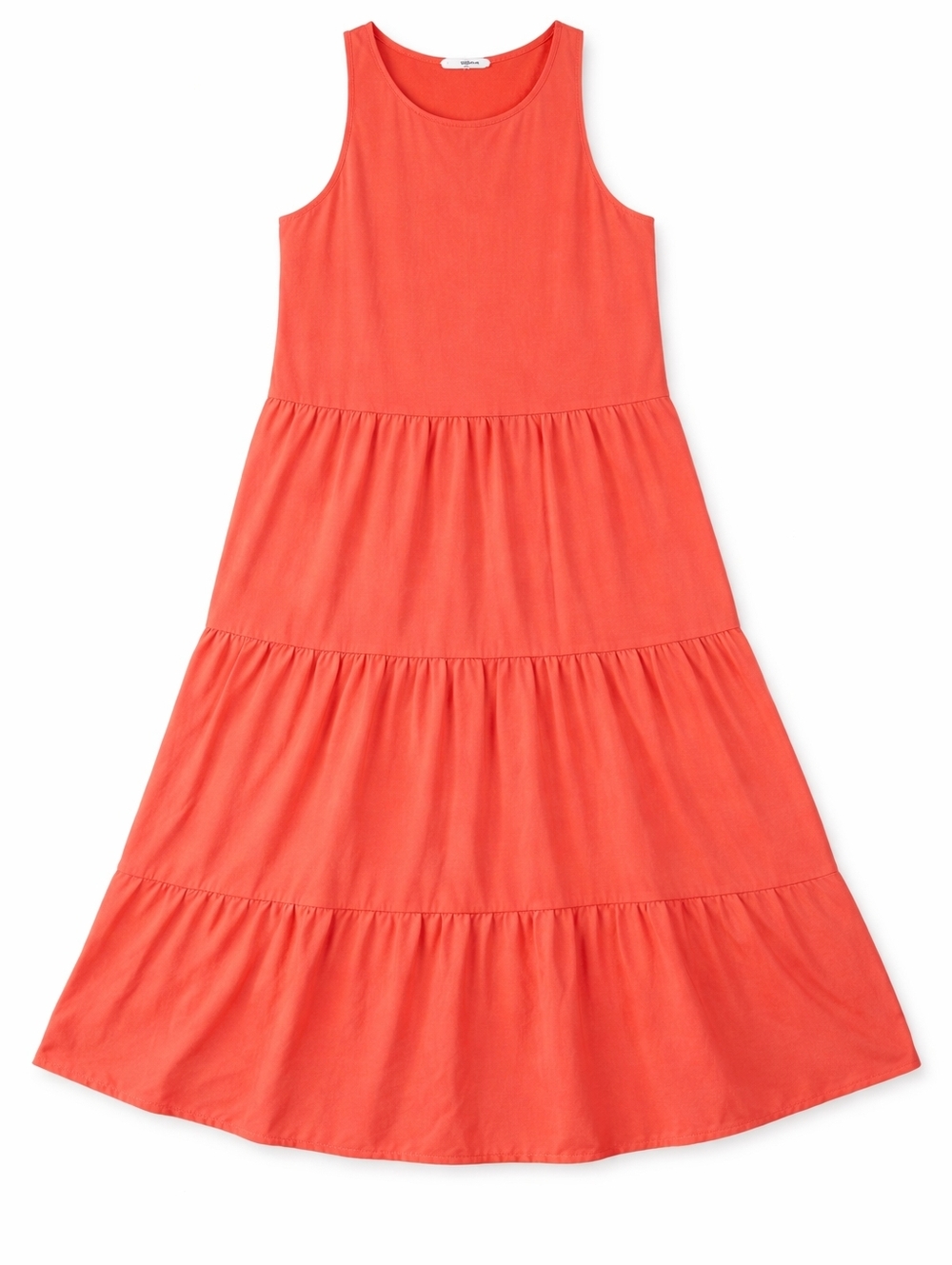 Elizabeth & James Sleeveless Tiered Dress Womens Orange A Line Flowy Lightweight